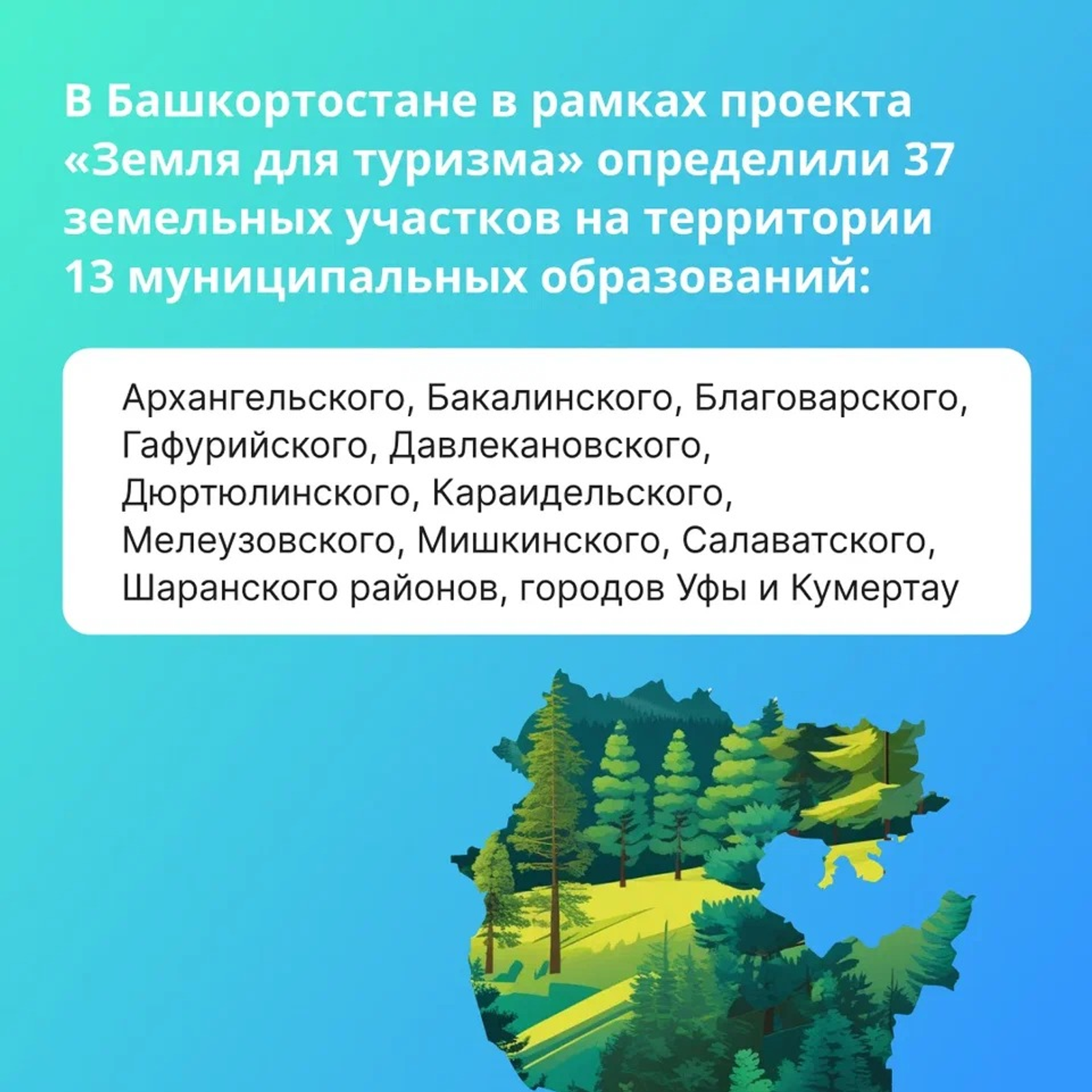 В Башкортостане определили земельные участки для туристической деятельности